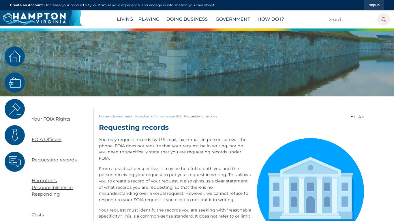 Requesting records | Hampton, VA - Official Website