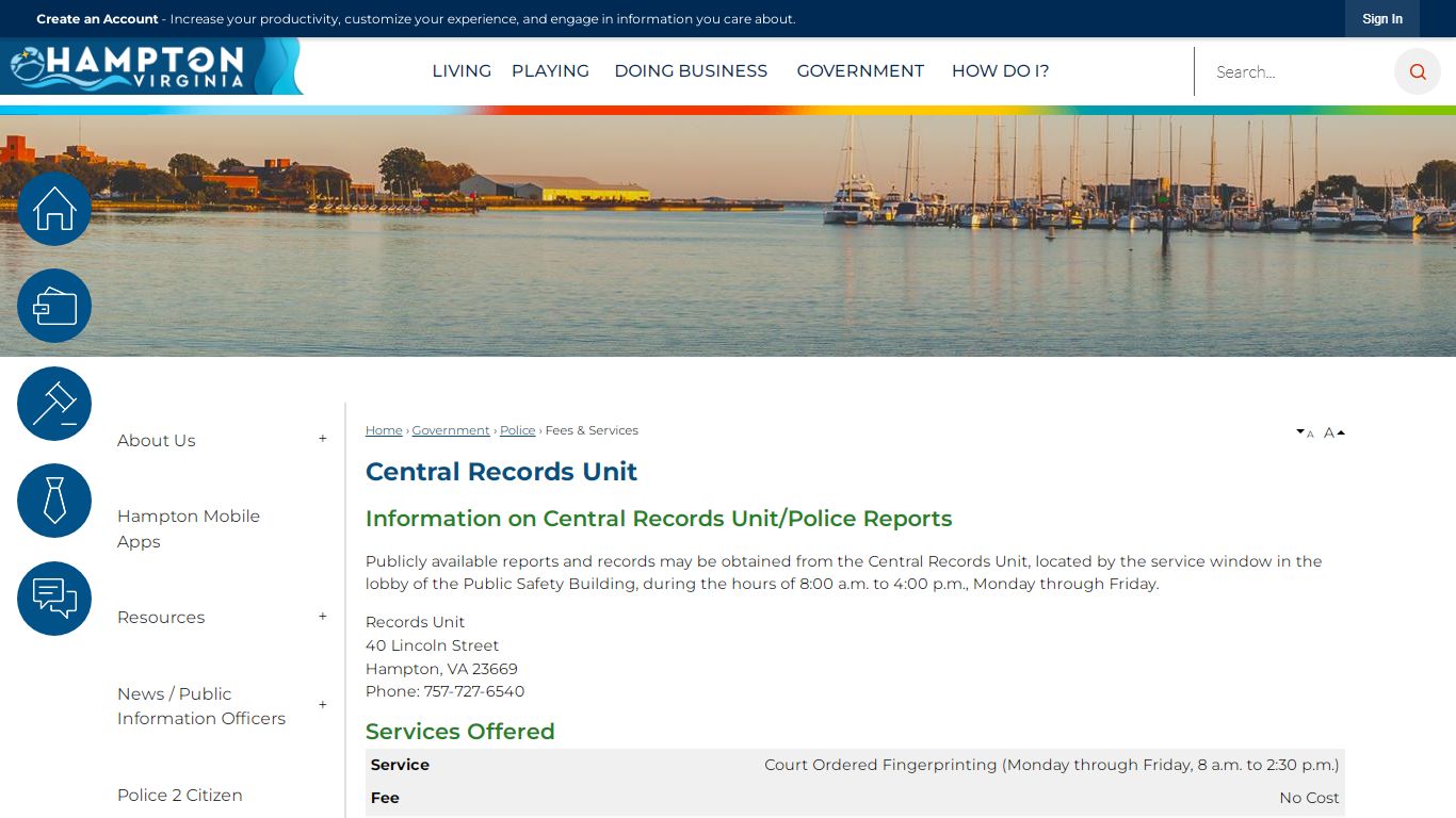 Central Records Unit | Hampton, VA - Official Website